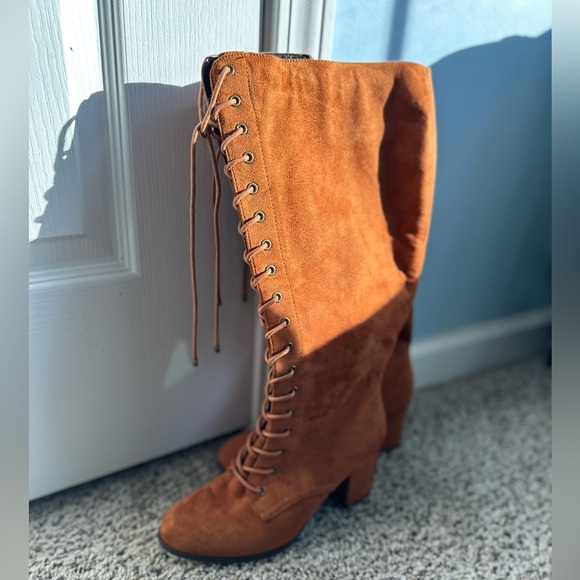 Burnt Orange Lace up boots - Picture 2 of 7